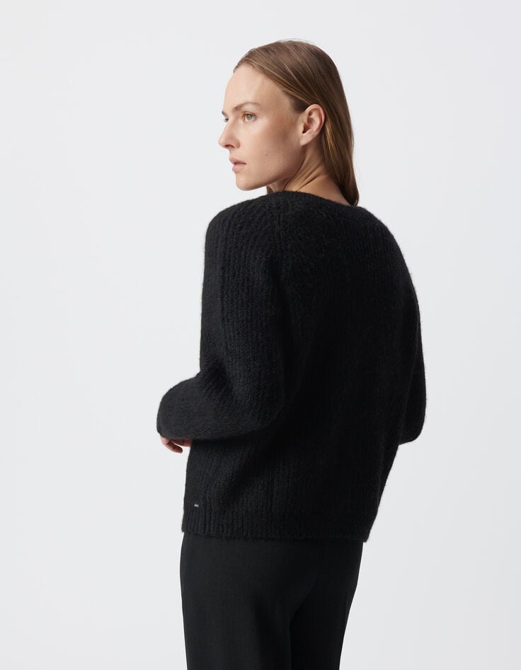 Ikks Cardigan Noir Tricot Oversize Femme