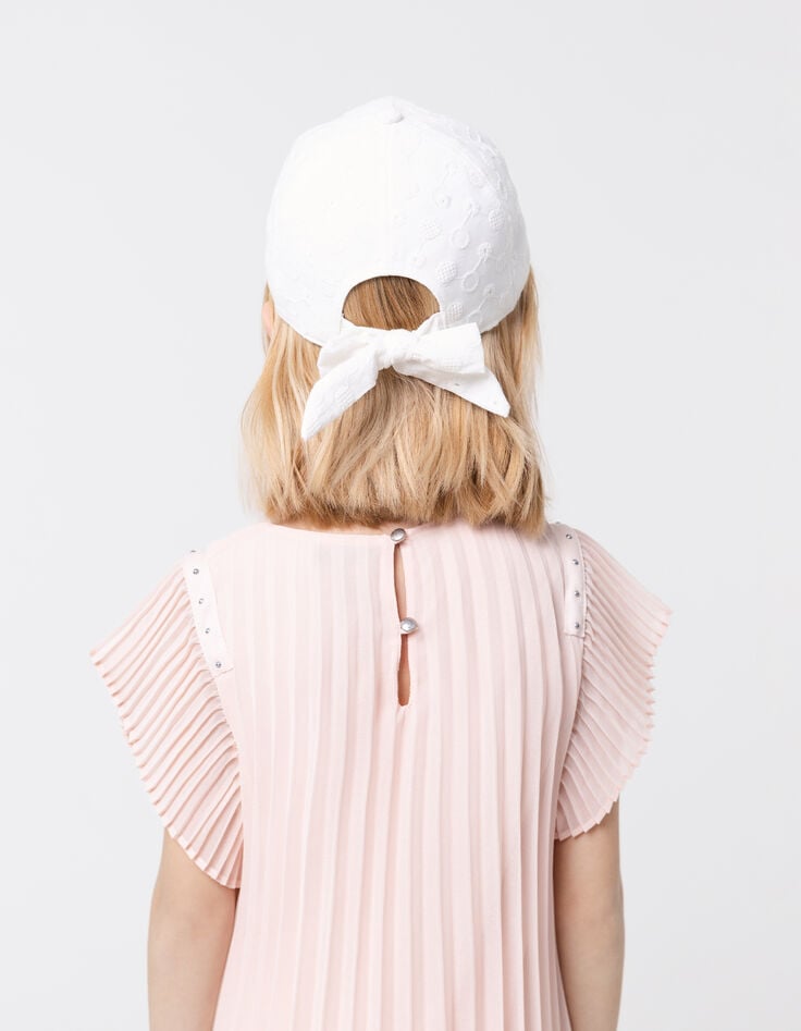 Ikks Casquette Blanche Broderies Ton Sur Ton Fille