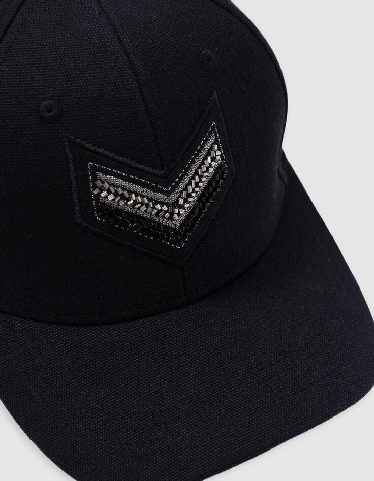 Ikks Casquette Noire Broderie Chevrons Femme