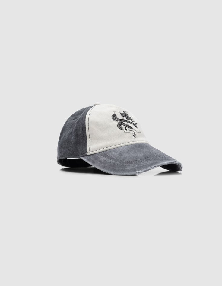 Ikks Casquette Noire Et Beige Visière Grise Garçon