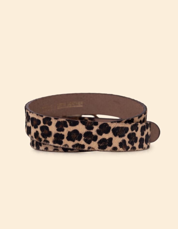 Ikks Ceinture Camel Cuir Effet Léopard I.Code