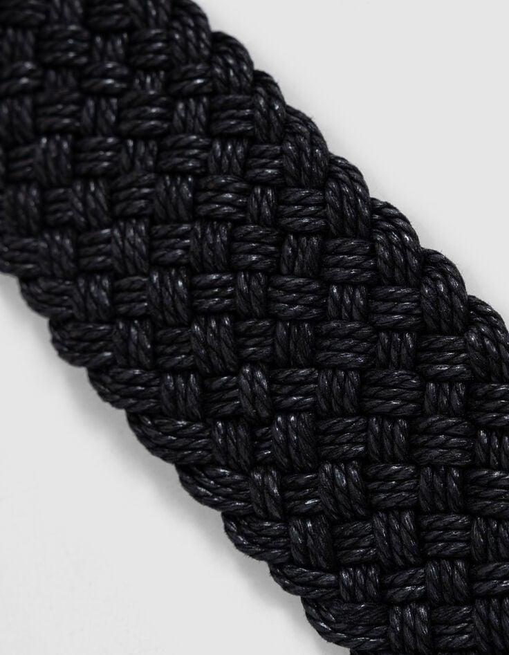 Ikks Ceinture Large Noire Raphia Tressé Femme