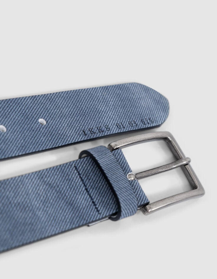 Ikks Ceinture Marine Cuir Homme