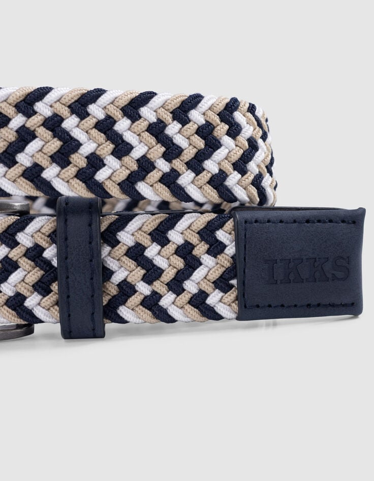 Ikks Ceinture Marine écrue Beige Tressée Garçon