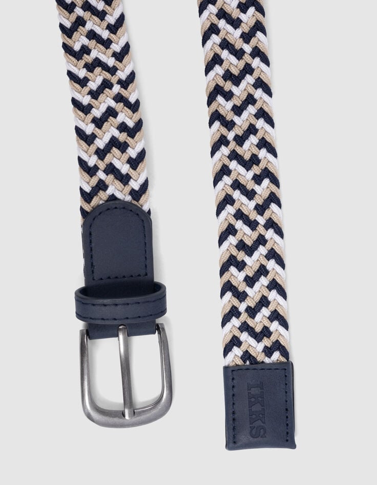Ikks Ceinture Marine écrue Beige Tressée Garçon