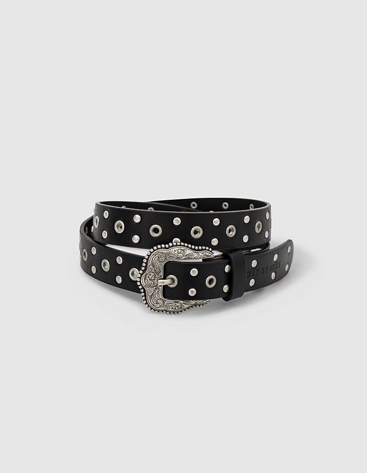 ikks Ceinture noire à clous et rivets fille