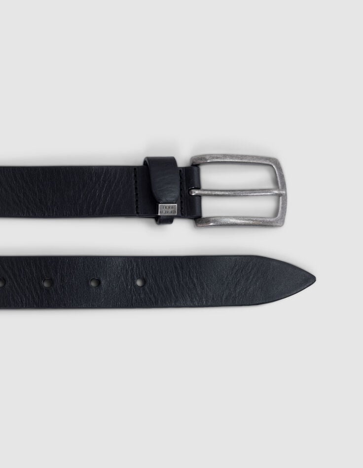 Ikks Ceinture Noire Cuir Homme