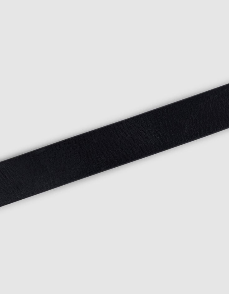 Ikks Ceinture Noire Cuir Homme
