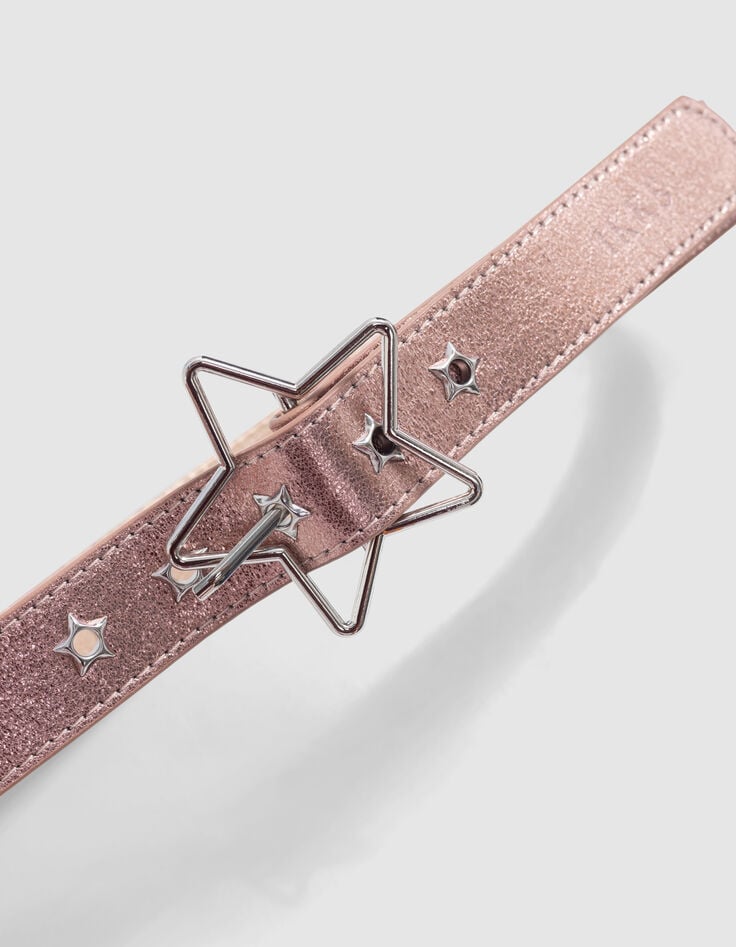 Ikks Ceinture Rose Métallisé Boucle étoile Fille