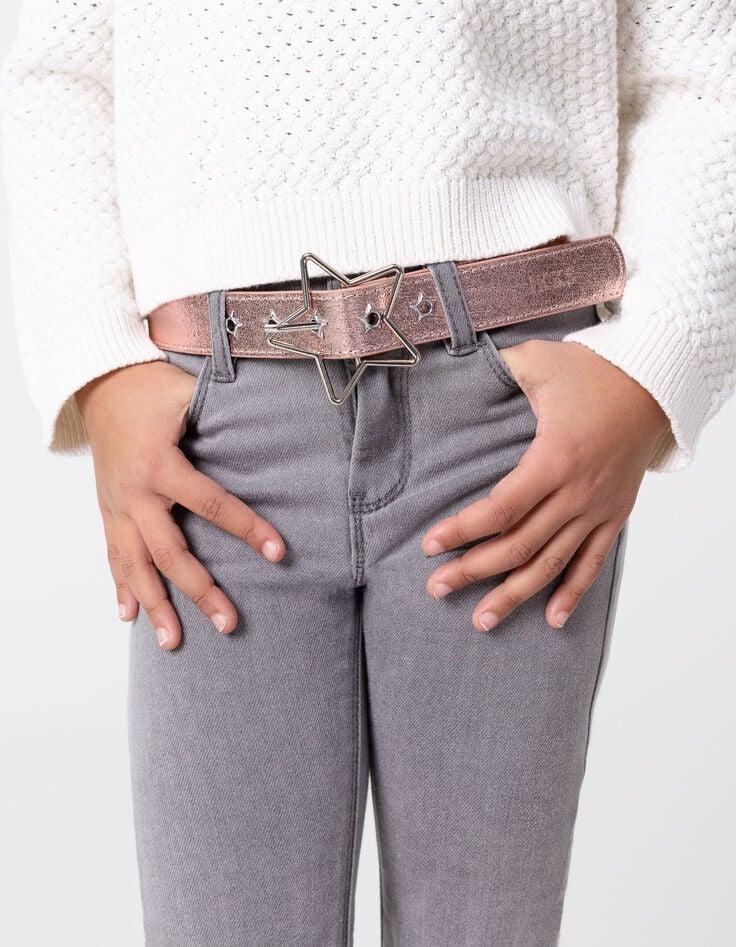 ikks Ceinture rose métallisé boucle étoile fille