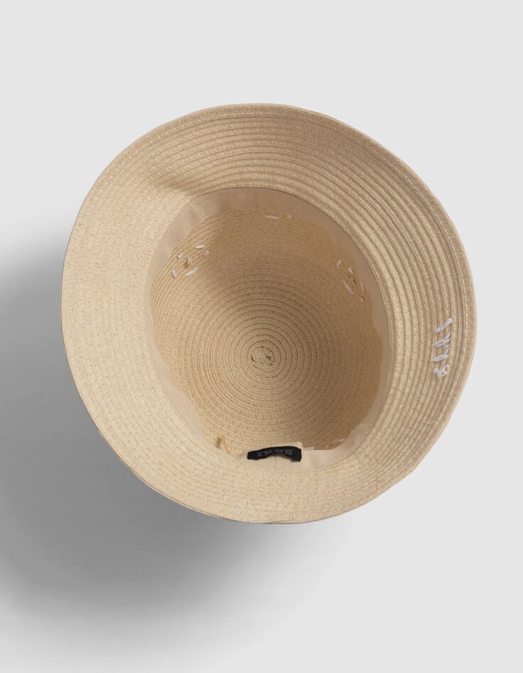 Ikks Chapeau Beige Motifs Fleurs Fille