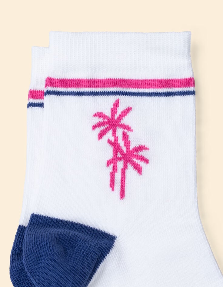 Ikks Chaussettes Blanches Bleues Et Roses I.Code