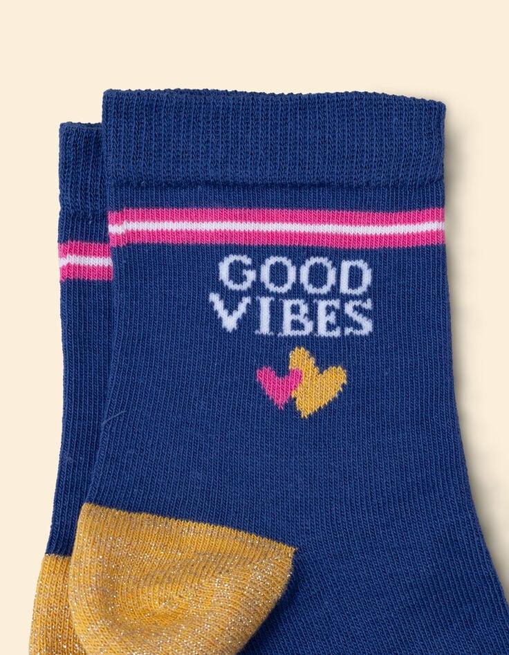 Ikks Chaussettes Blanches Bleues Et Roses I.Code