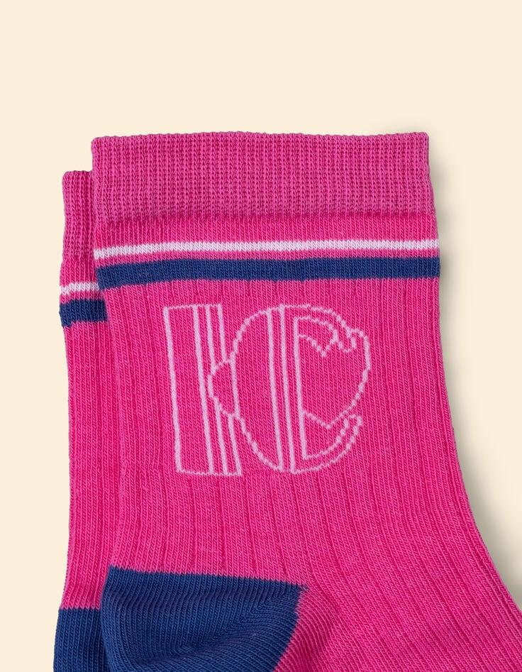 Ikks Chaussettes Blanches Bleues Et Roses I.Code
