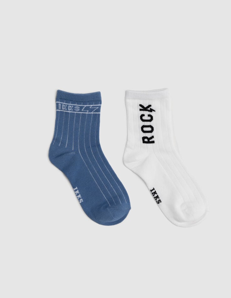 ikks Chaussettes bleues et blanches garçon