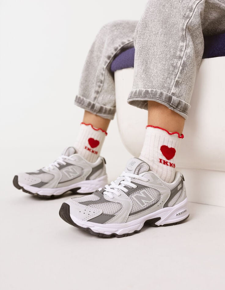 Ikks Chaussettes écru Rose Rouge Et Marine Fille