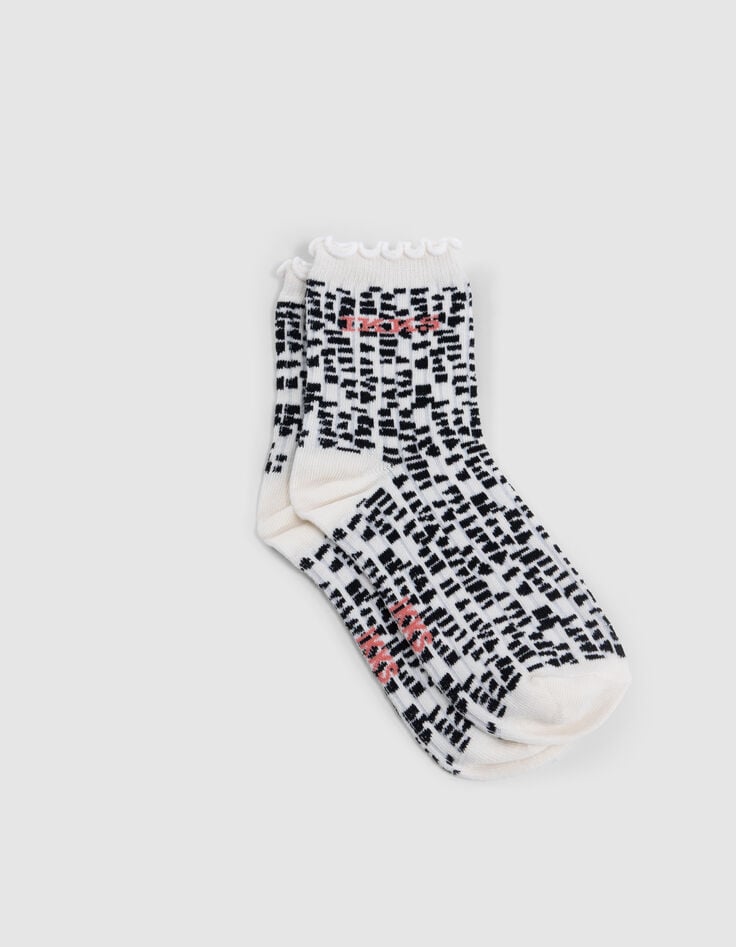 Ikks Chaussettes écrues Et Noires Fille