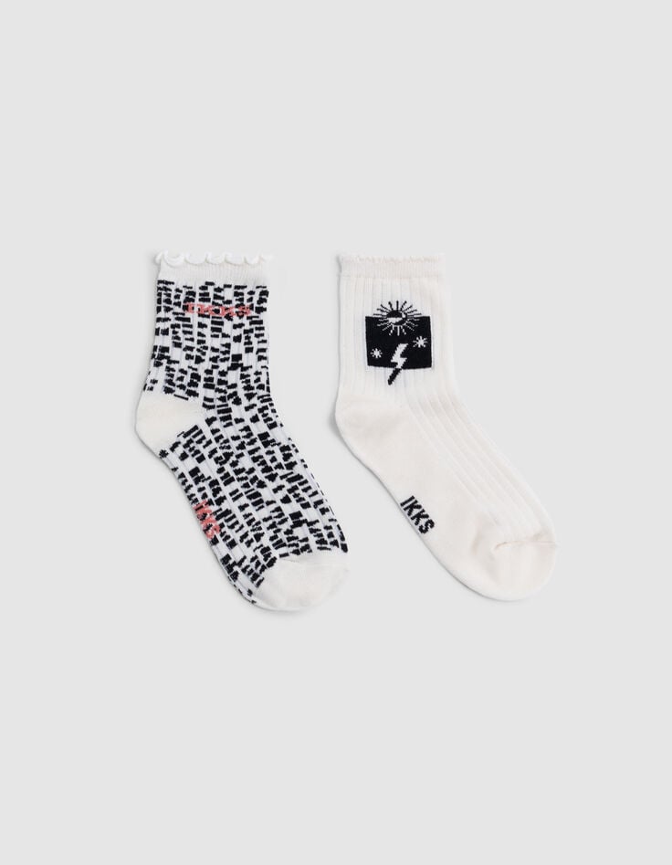 ikks Chaussettes écrues et noires fille