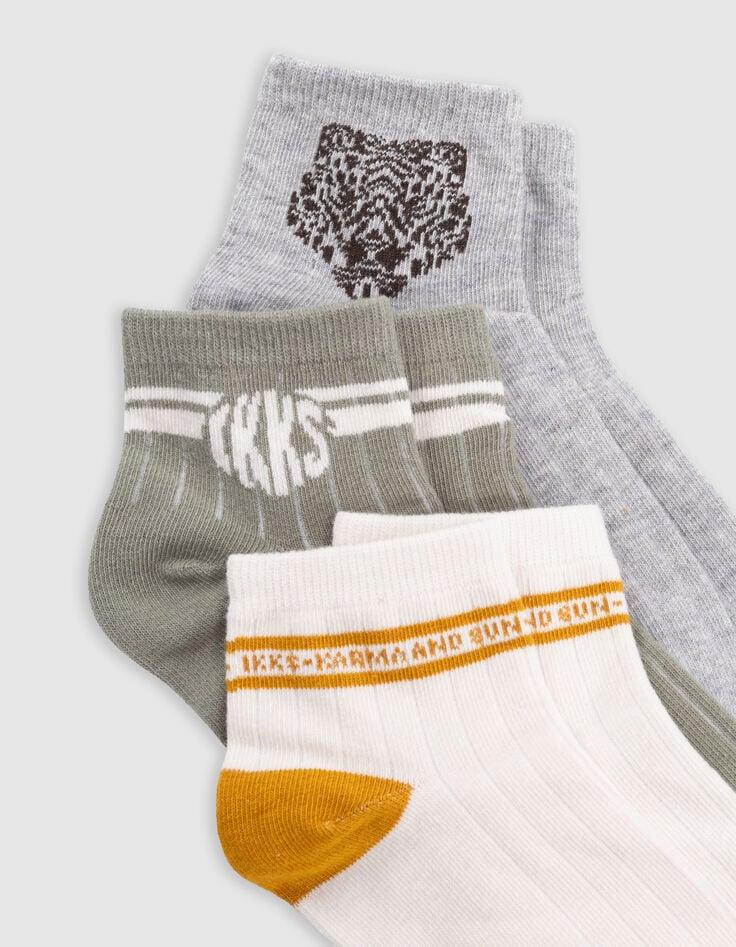 Ikks Chaussettes Kaki Grises écrues Garçon