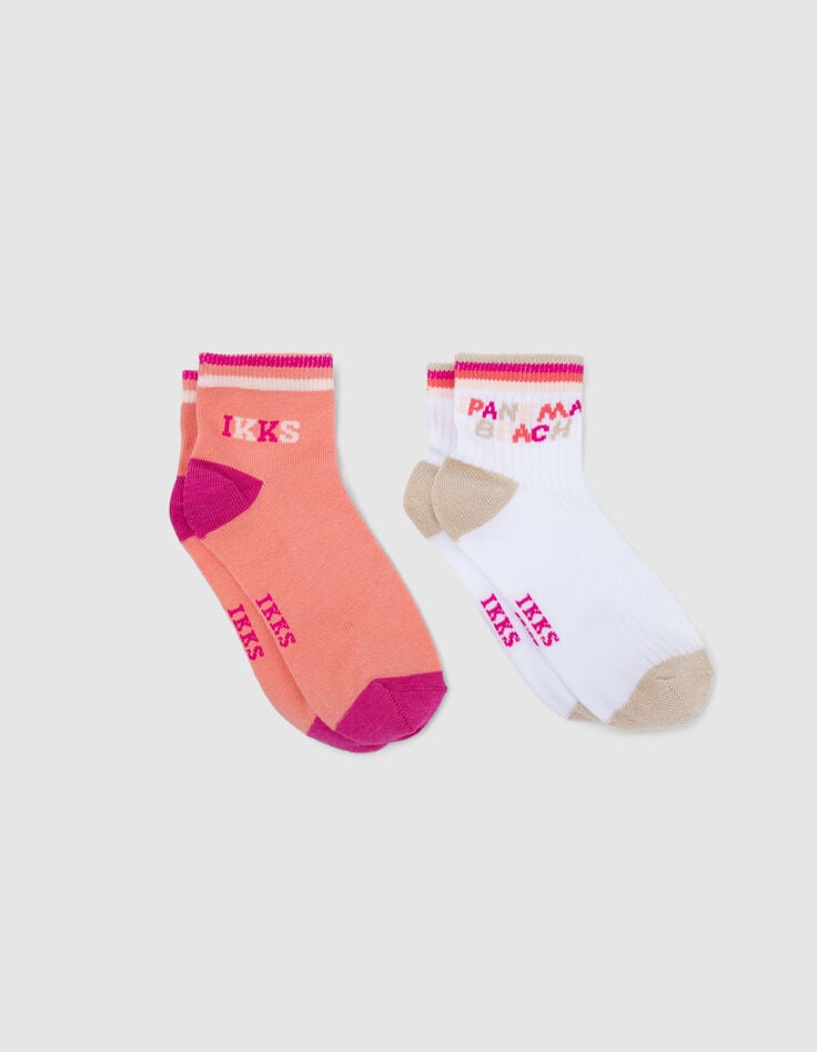 Ikks Chaussettes Roses écrues Corail Fille
