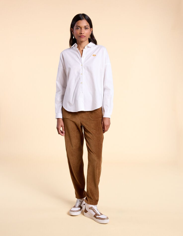 Ikks Chemise Blanc Cassé Brodée Cœur I.Code