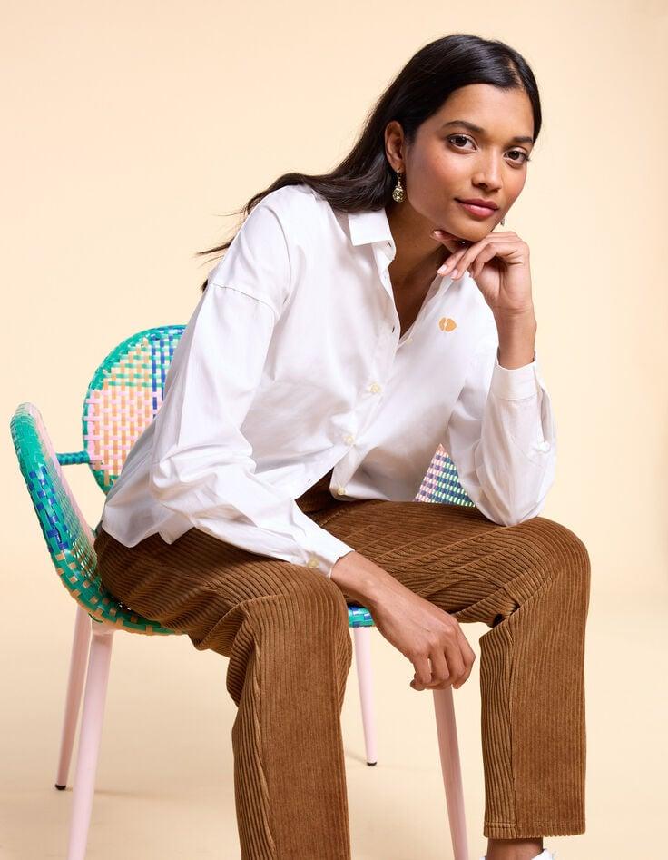 ikks Chemise blanc cassé brodée cœur I.Code