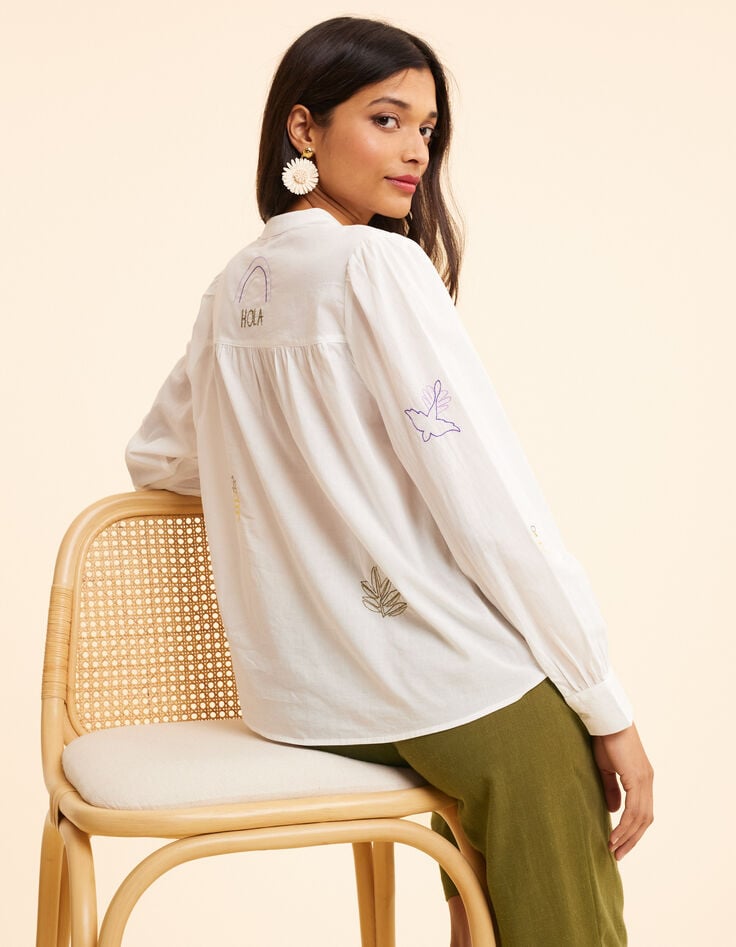 ikks Chemise blanche broderies couleurs I.Code