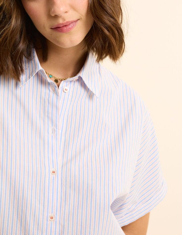 ikks Chemise blanche cropped motif rayures I.Code