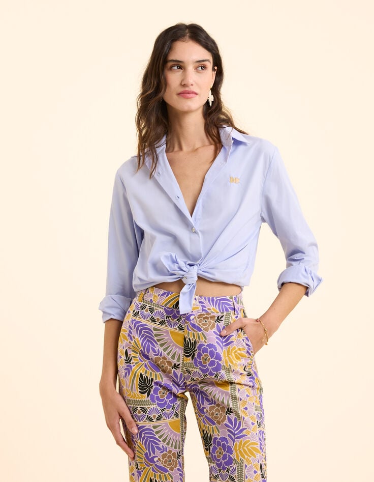 ikks Chemise bleu ciel broderie monogramme I.Code