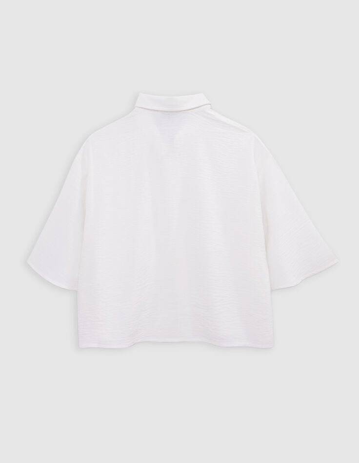 Ikks Chemise écrue Froissée Forme Cropped Fille