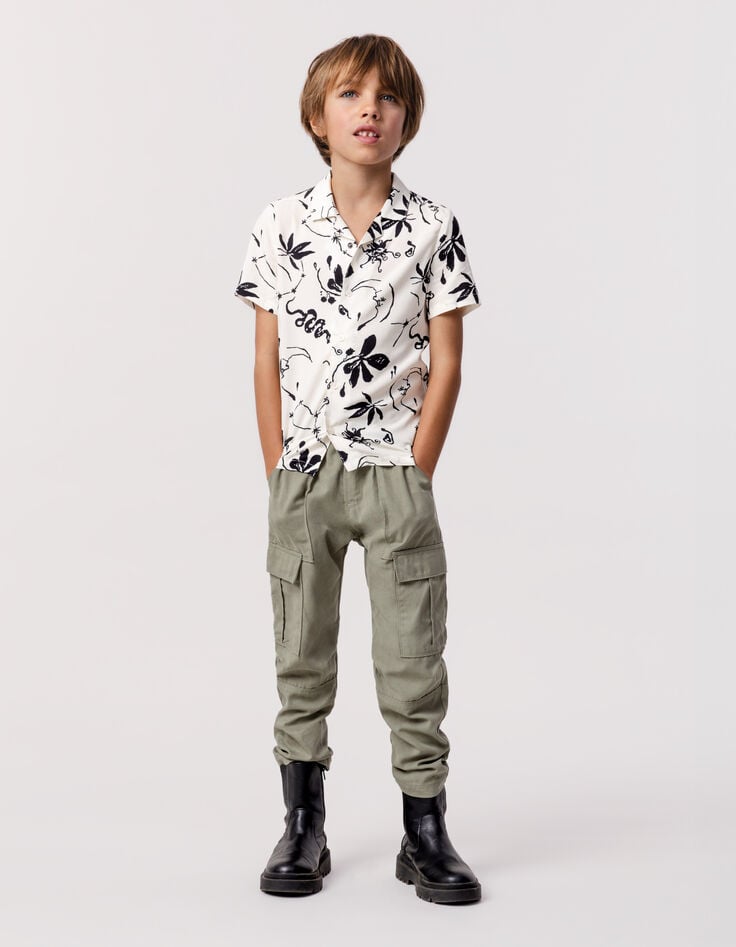 ikks Chemise écrue imprimé maxi astro garçon