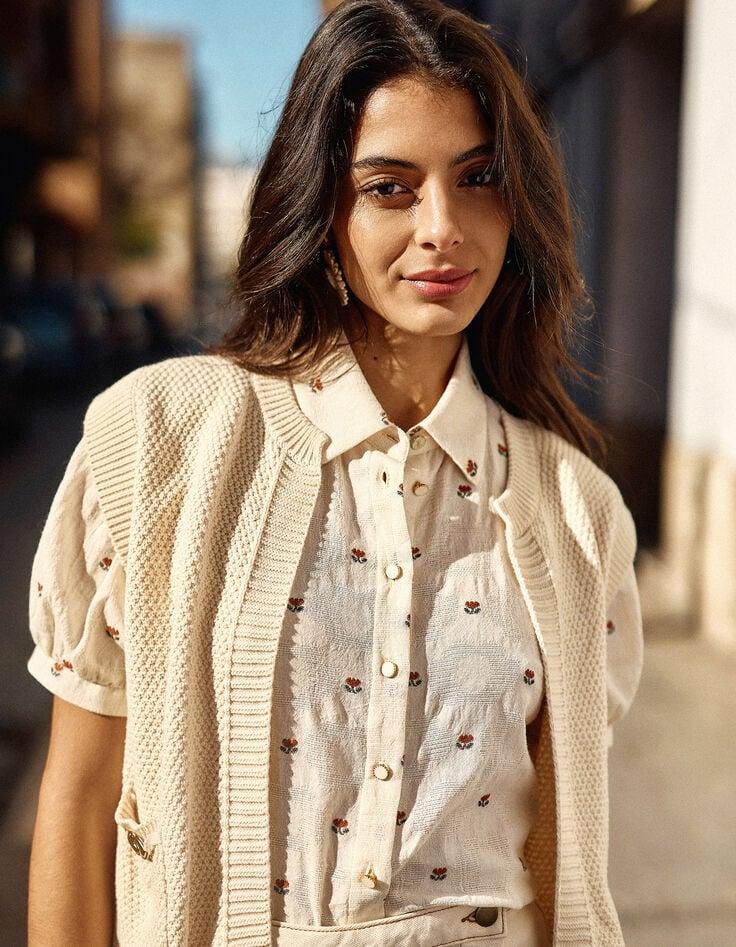 ikks Chemise écrue motifs fleurs I.Code