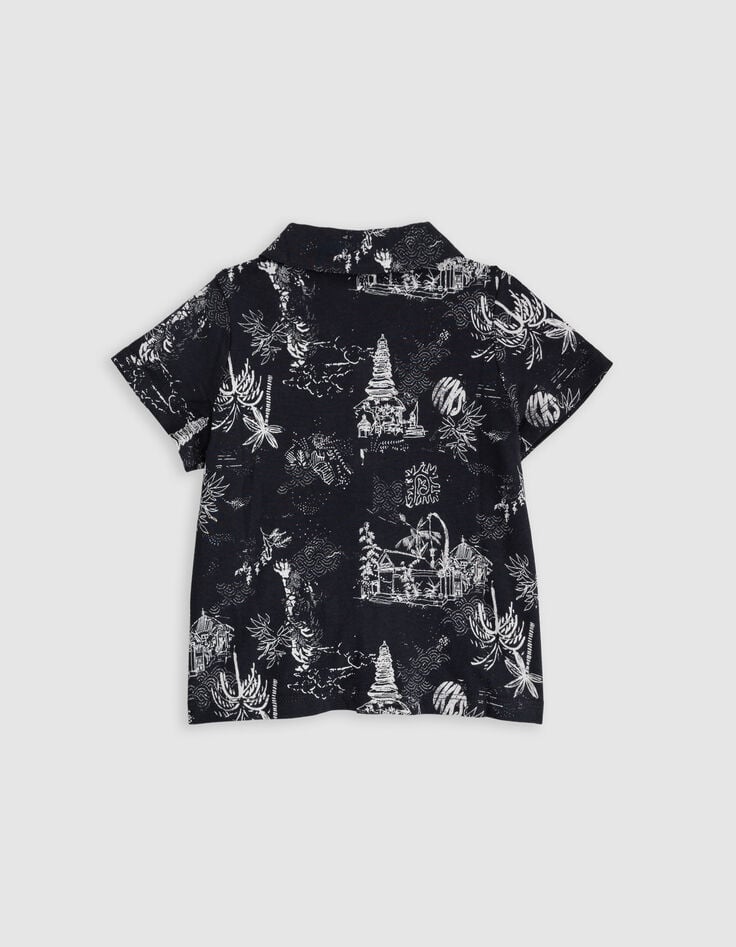 Ikks Chemise Grise à Imprimé Jungle Bébé Garçon