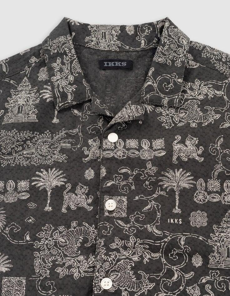 Ikks Chemise Grise Imprimé Motifs Balinais Garçon