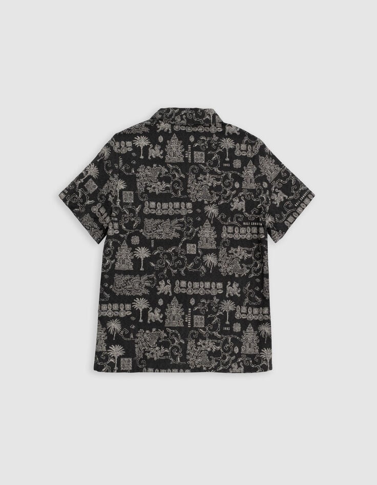 Ikks Chemise Grise Imprimé Motifs Balinais Garçon