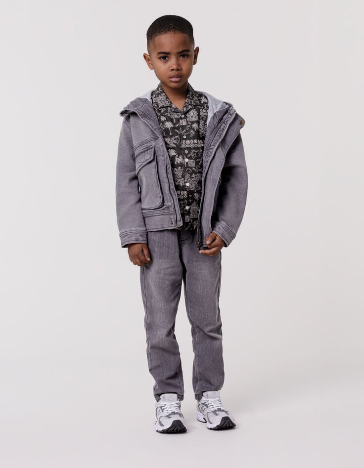 ikks Chemise grise imprimé motifs balinais garçon