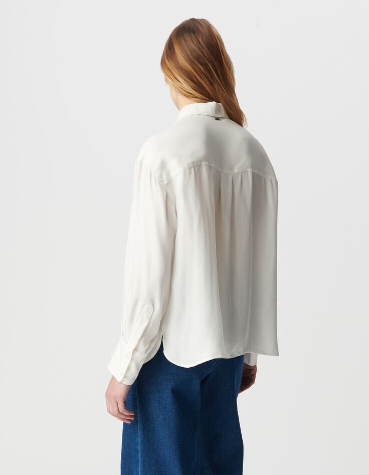 Ikks Chemise Manches Longues Blanche Oversize