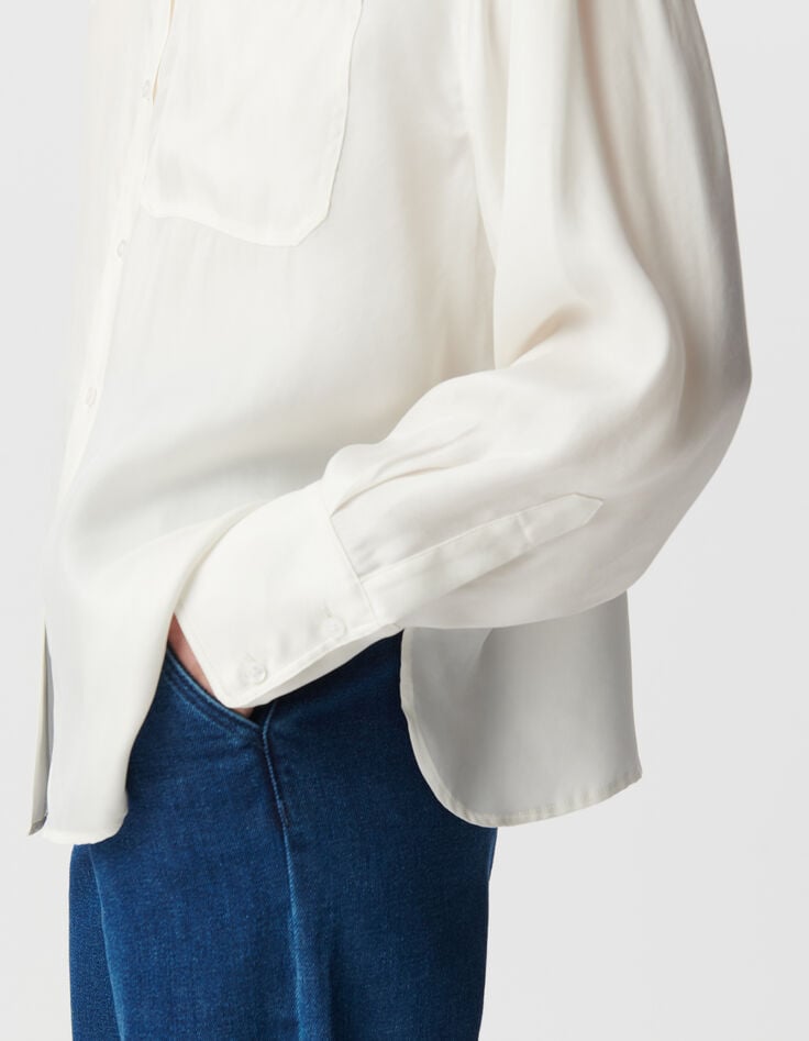 Ikks Chemise Manches Longues Blanche Oversize