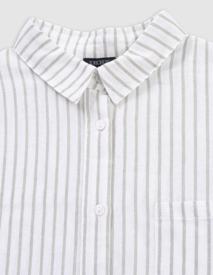 Ikks Chemise Manches Longues Rayures Kaki Fille