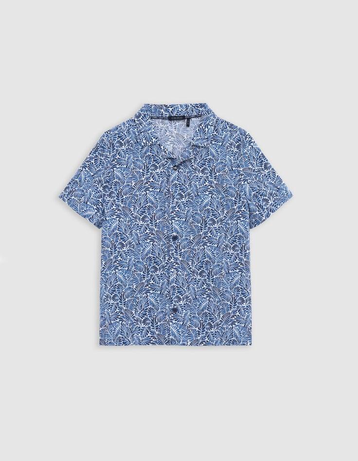 Ikks Chemise Marine Imprimé Feuilles Garçon