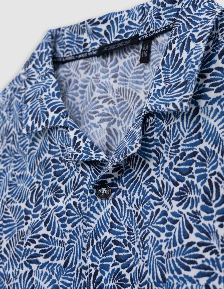 Ikks Chemise Marine Imprimé Feuilles Garçon
