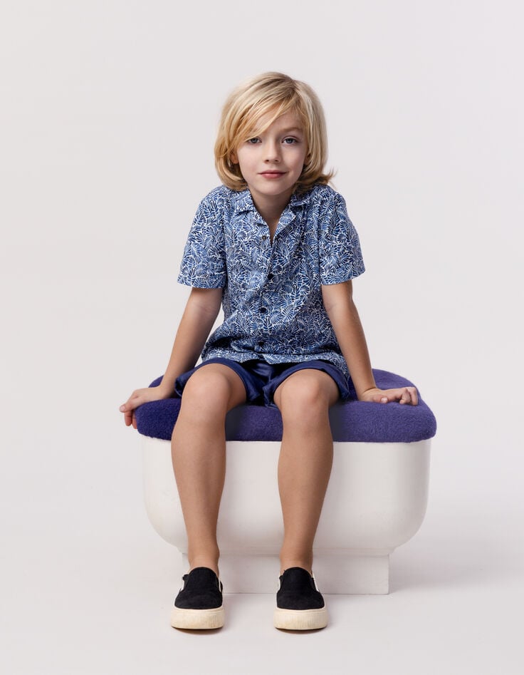 ikks Chemise marine imprimé feuilles garçon