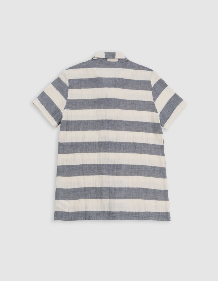 Ikks Chemise Marine Motif Larges Rayures Garçon