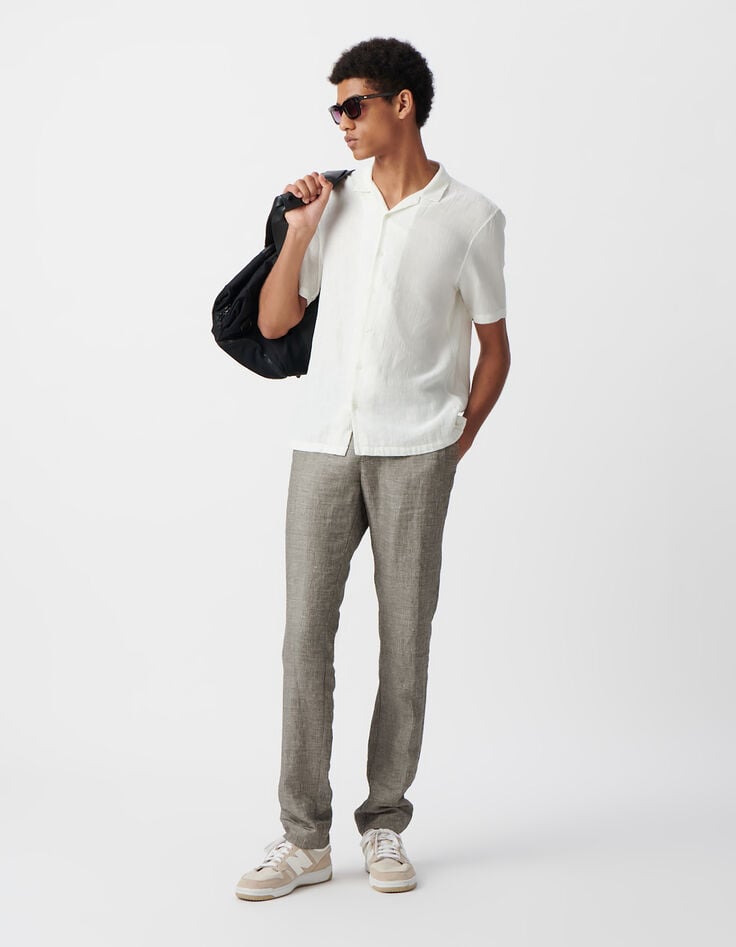 ikks Chemise REGULAR blanc cassé armurée Homme