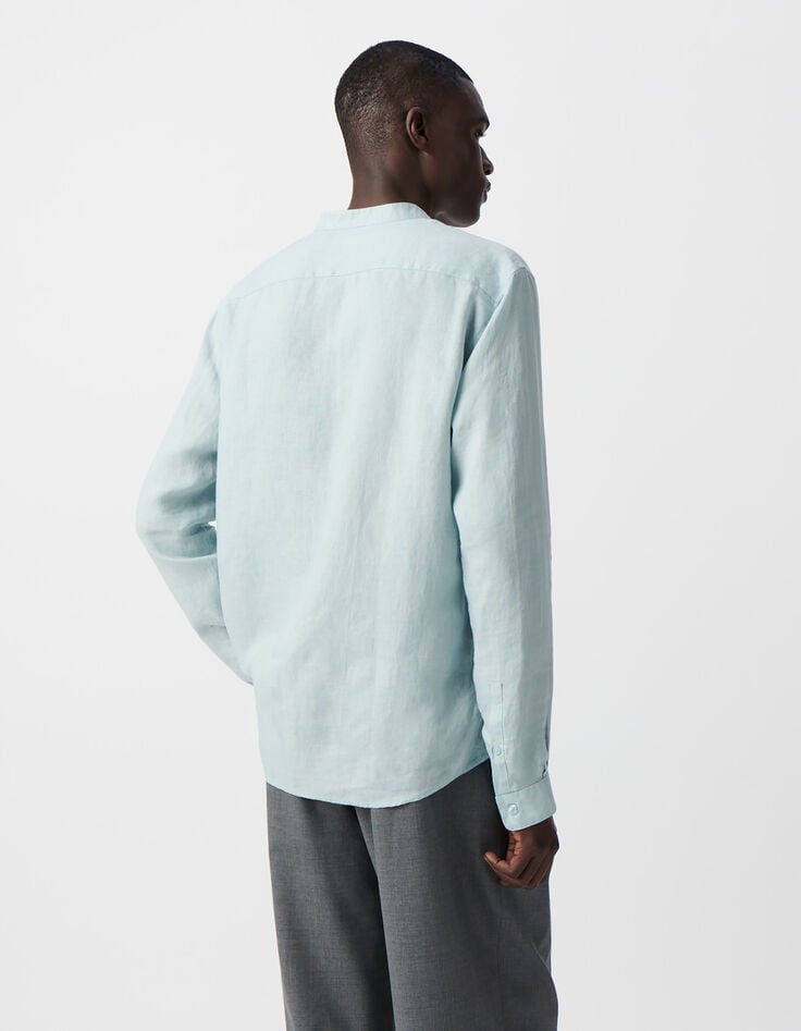 Ikks Chemise REGULAR Horizon Col Mao En Lin Homme