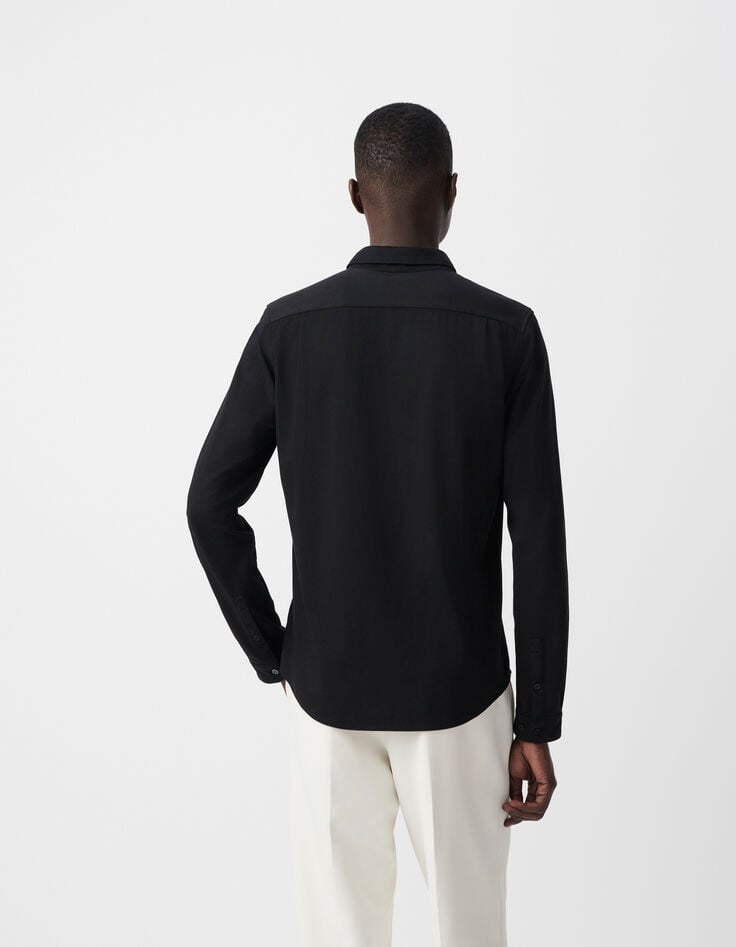 Ikks Chemise REGULAR Noire Interlock Homme