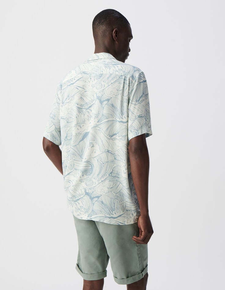 Ikks Chemise REGULAR Orage Imprimé Vagues Homme