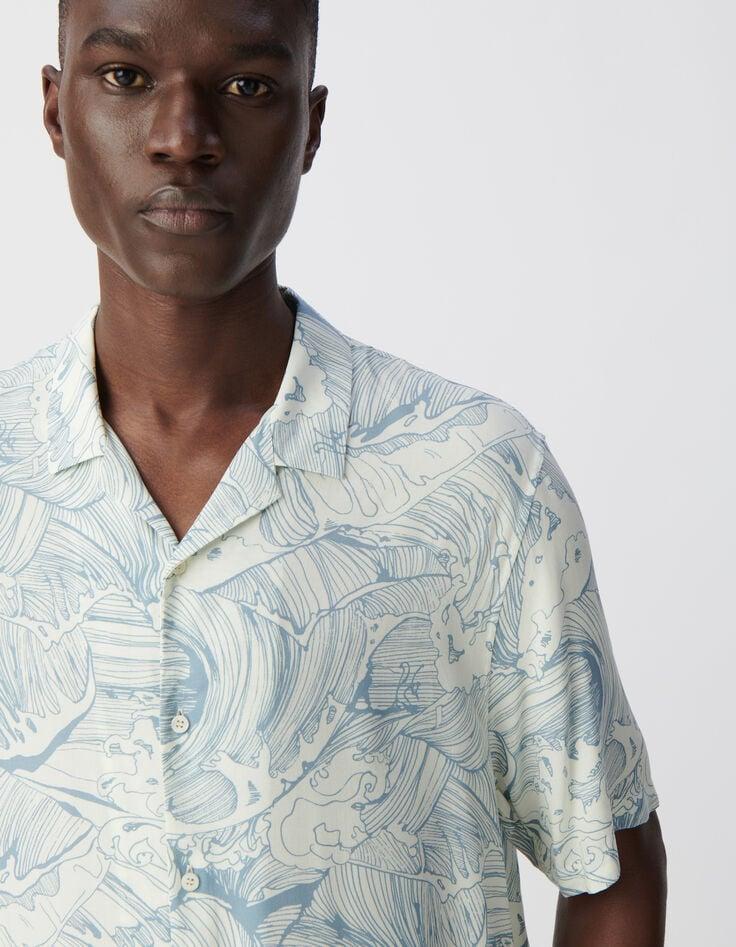 Ikks Chemise REGULAR Orage Imprimé Vagues Homme