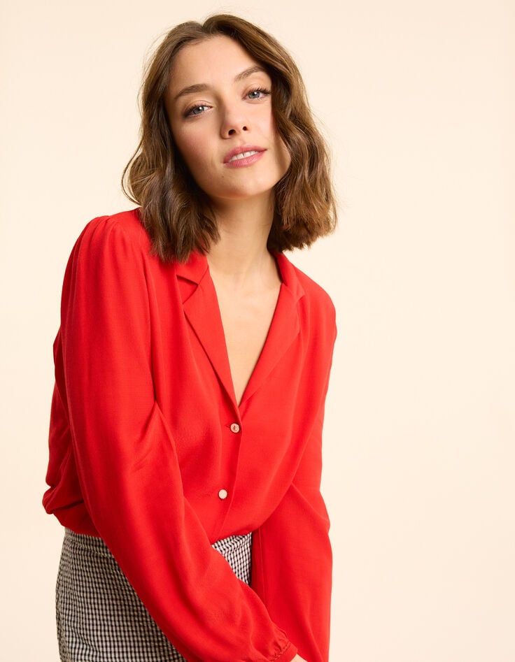 ikks Chemise rouge fluide détail tresses I.Code