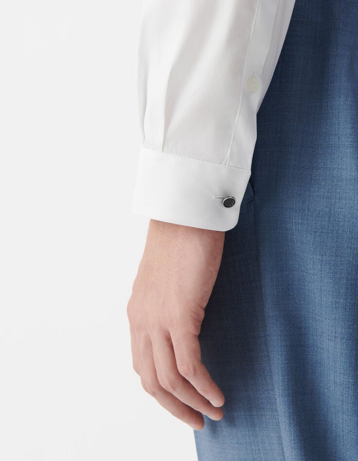 Ikks Chemise SLIM Blanche En Popeline Homme